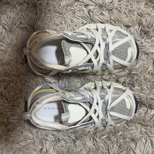 Azalea Wang Gray and Cream Sneakers